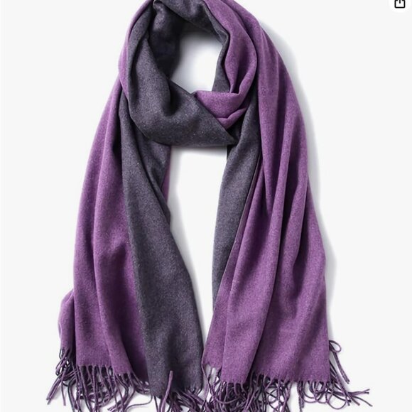 *SALE* Gray and Purple Scarf with Fringe - Picture 1 of 4